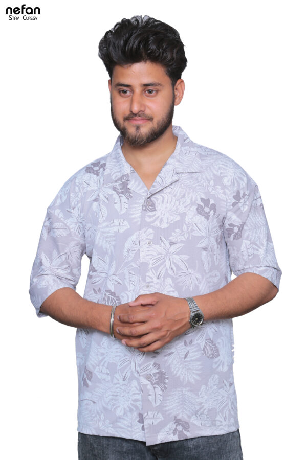 nefan Print Half Sleeve Shirt {Lavender}