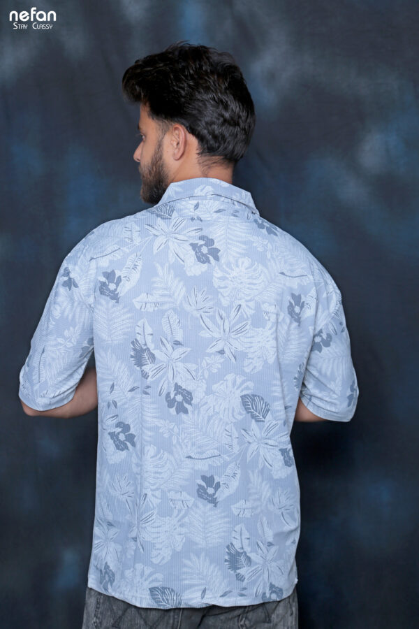 nefan Print Half Sleeve Shirt {Light Blue} - Image 4