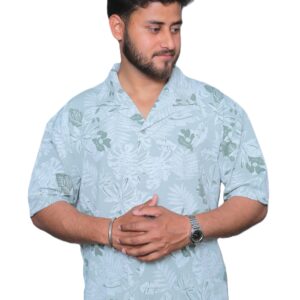 nefan Print Half Sleeve Shirt {Light Green}