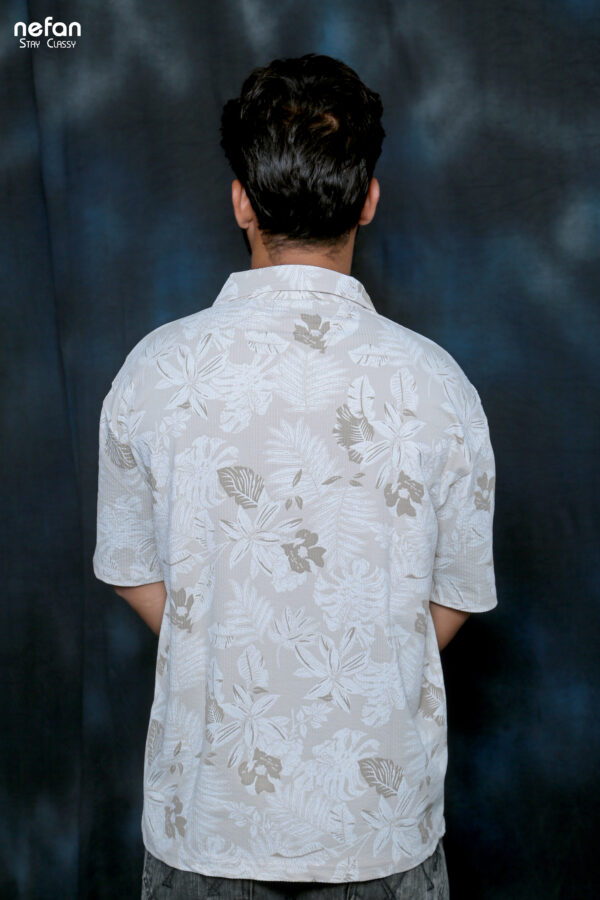 nefan Print Half Sleeve Shirt {Beige} - Image 4