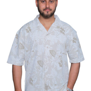 nefan Print Half Sleeve Shirt {Beige}