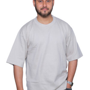 nefan Half Sleeve T-Shirt, Textured Cotton, Casual Wear {Cream}
